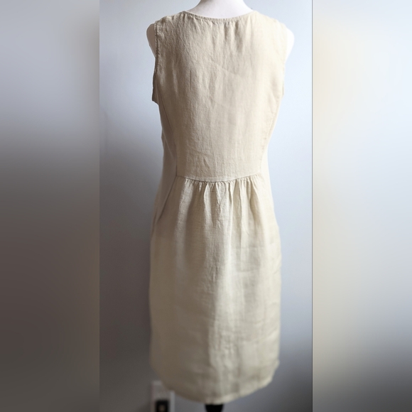 Terzo Millenio 100% Italian Linen Sleeveless Midi Dress Size Small - Picture 8 of 13